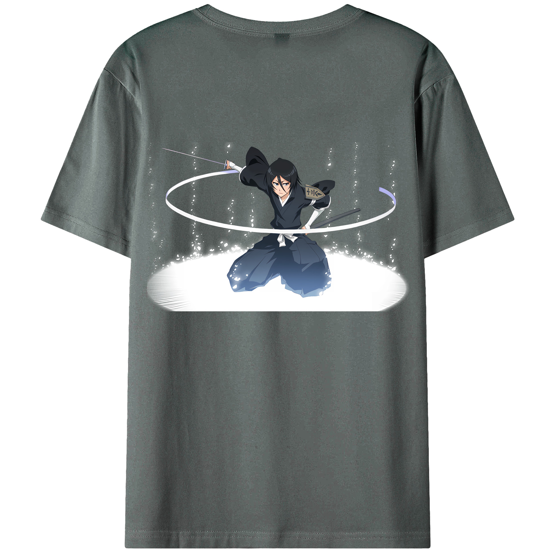 （画像用） ブリーチ 朽木ルキア BLEACH Kuchiki Rukia 綿100％ メンズ半袖Tシャツ（バックプリント） 通気性